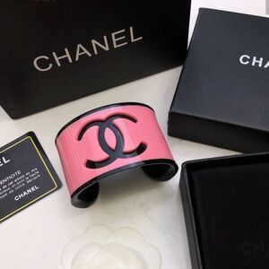 CHANEL Pink and Black Logo Bracelet "Valentines Day^